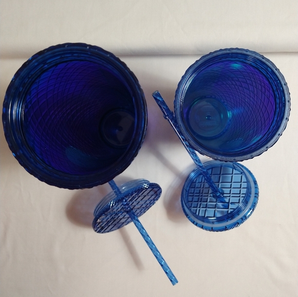 AUTHENTIC STARBUCKS JEWELED AZURE BLUE VENTI & GRANDE 2 COLD CUP BUNDLE (NWT) - Picture 7 of 8